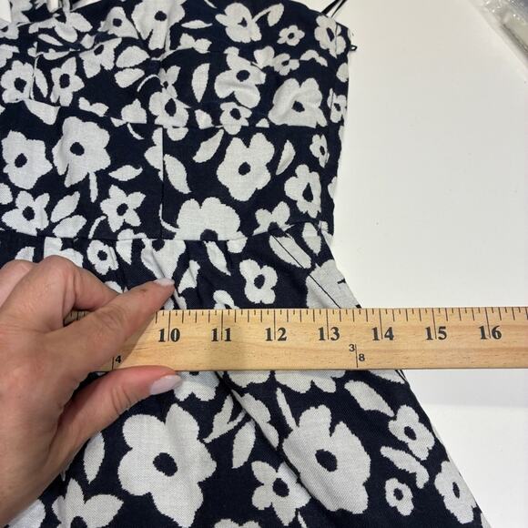 Tibi Navy and White Floral Halter Mini Dress - Picture 9 of 11